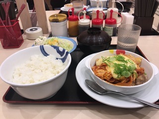 12月13日夕食 松屋 チーズタッカルビ定食ポテトサラダセット ライトベイダー Lightvader のグルメ日記