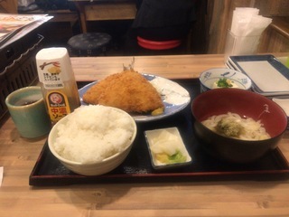 1月14日昼食 磯丸水産 大判アジフライ定食 ライトベイダー Lightvader のグルメ日記